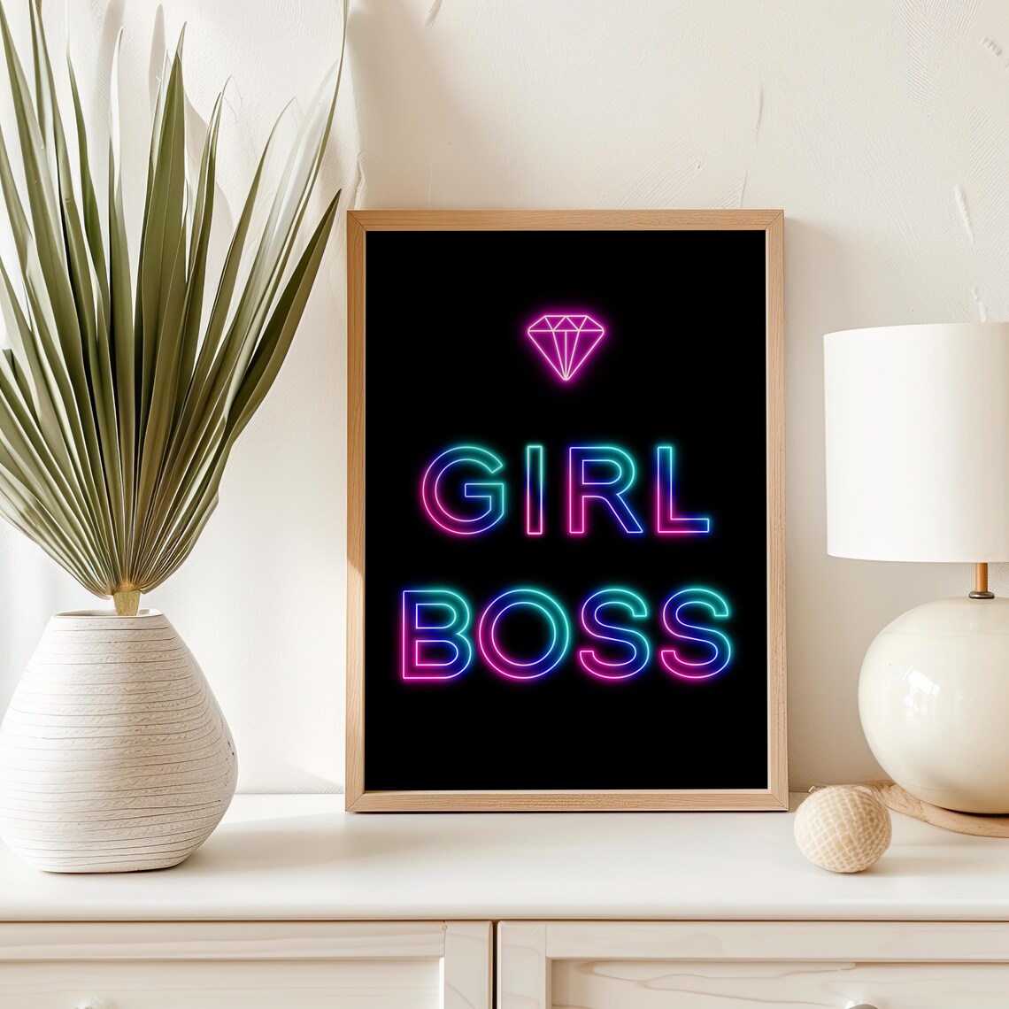 Girl Boss Art Girl Power Motivational Art Inspirational Wall Art Typography Art Phrase Saying Art Decor - Image 3