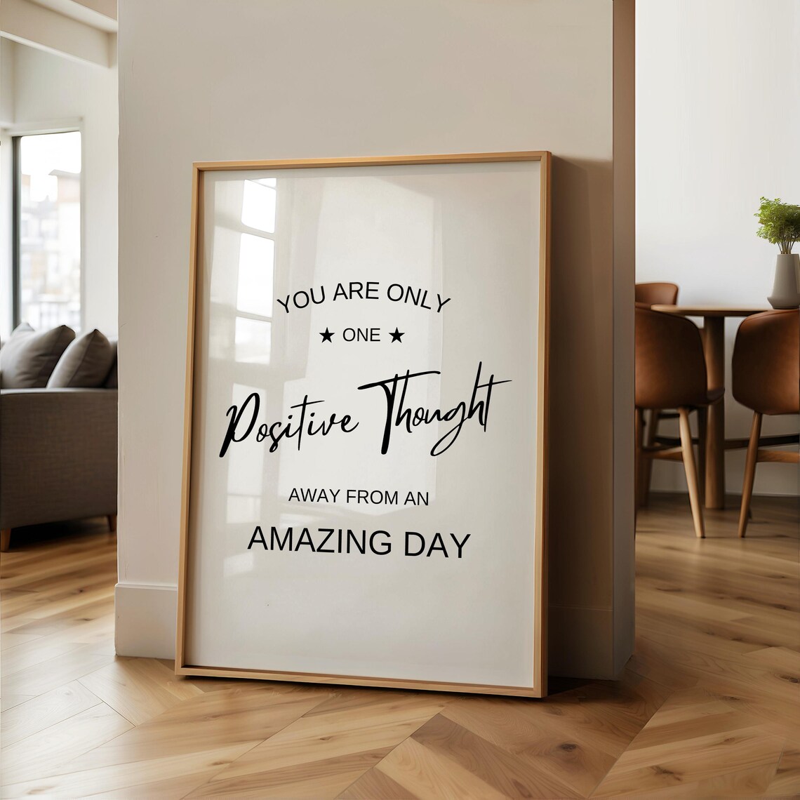 Motivational Art Motivational Poster One Positive Thoughts Saying Artwork Inspirational Wall Art Typography Art