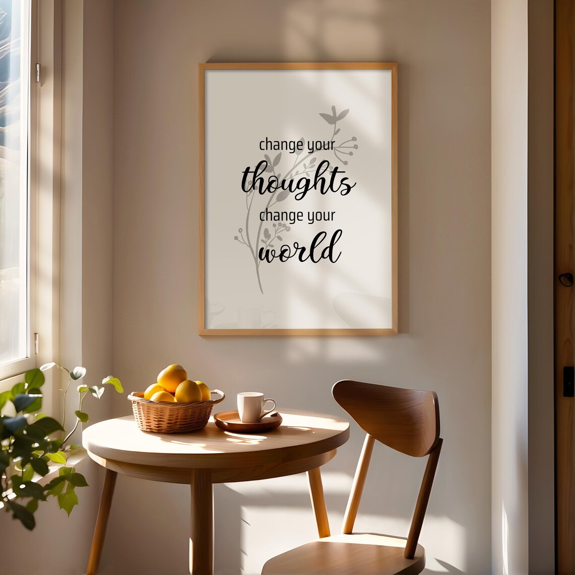 Change Your Thoughts Change Your World Minimalist Script Poster - Image 4