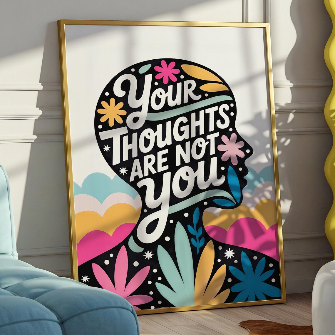 Mental Health Motivational Poster, Self Care Decor