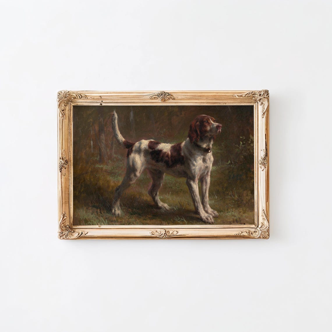 Vintage Hunting Dog Art Print Rustic Painting Wall Art Oil Painting Neutral Tone Art Dog Painting A 45 - Image 3