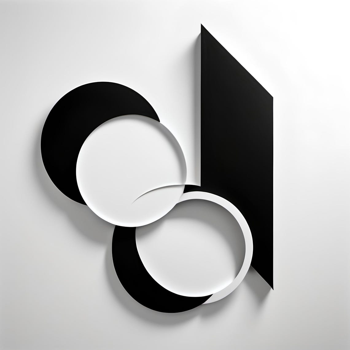Minimalist Black And White Abstract Geometric Modern Art High Contrast Elegant Wall Decor For Home Or Office