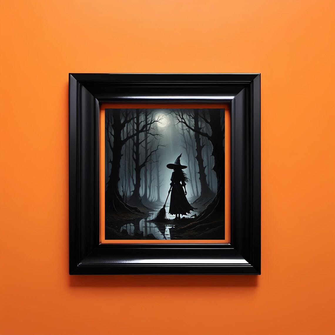 Halloween Witch In Twisted Forest, Gothic Decor - Image 3