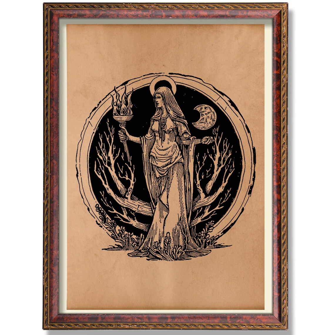 Hecate Goddess Of Magic Triple Moon Art Print
