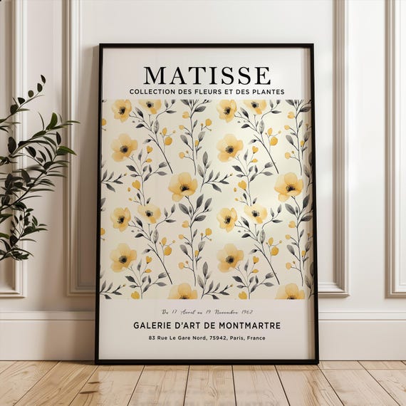 Henri Matisse Art Print Yellow Flower Poster Market Plant Botanical