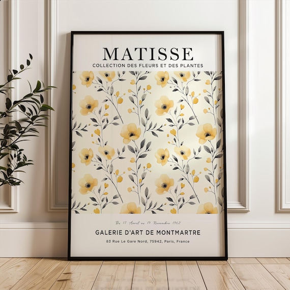 Matisse Yellow Floral Exhibition Gallery Poster Botanical Art
