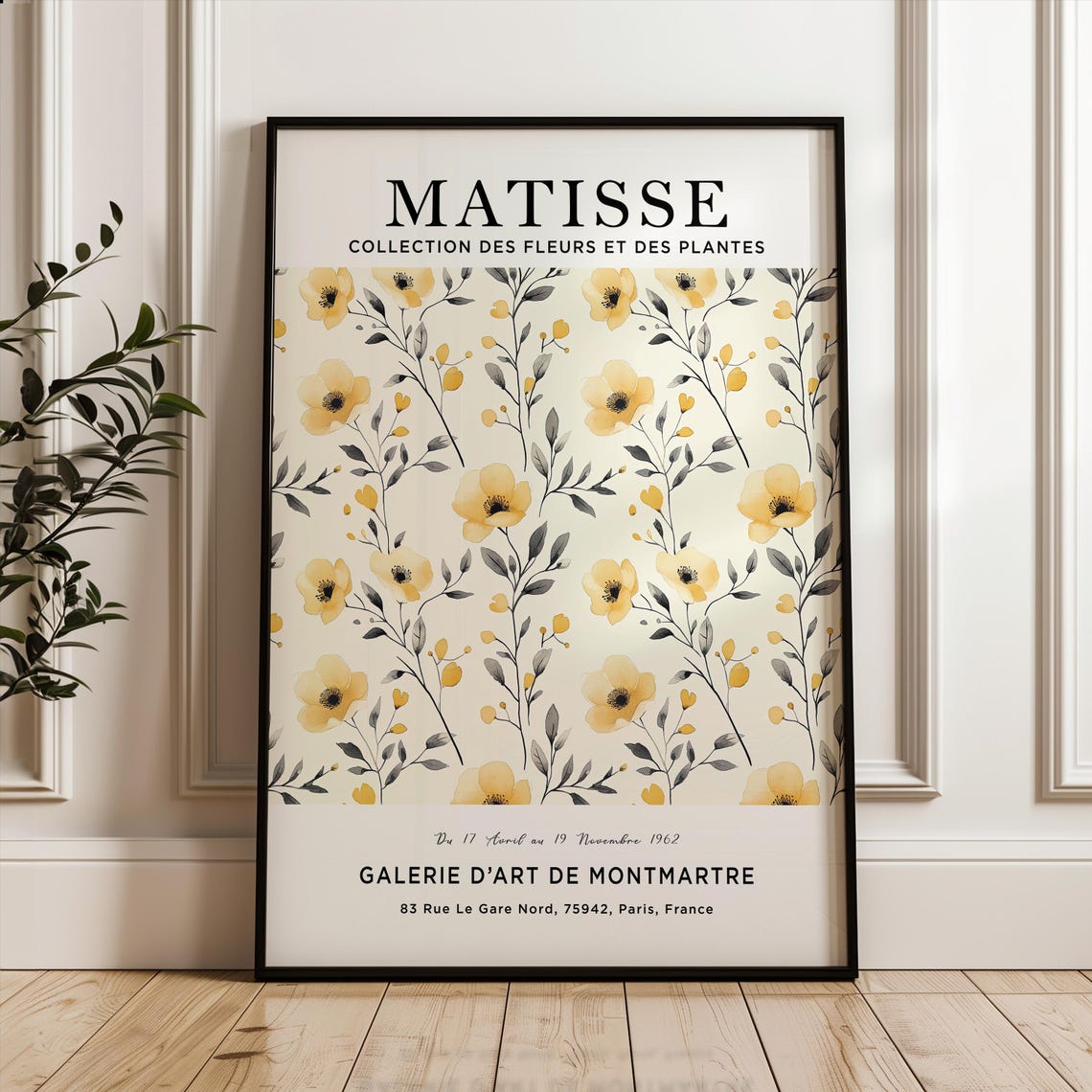 Henri Matisse Art Print Yellow Flower Poster Market Plant Botanical
