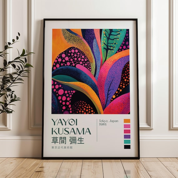 Yayoi Kusama Dotted Botanical Art Tokyo 1984 Exhibition Poster
