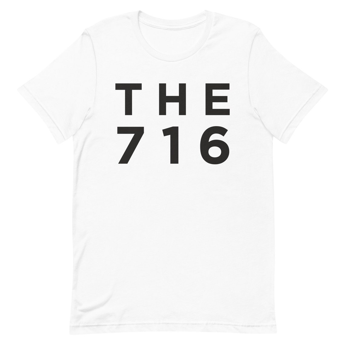 The 716 Buffalo Area Code Bold Graphic Print Tee Shirt Mockup Gray - Image 3