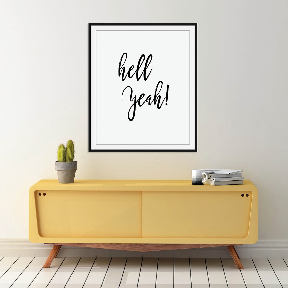 Hell Yeah Script Typography Fun Positive Energy Minimalist Poster - Image 5