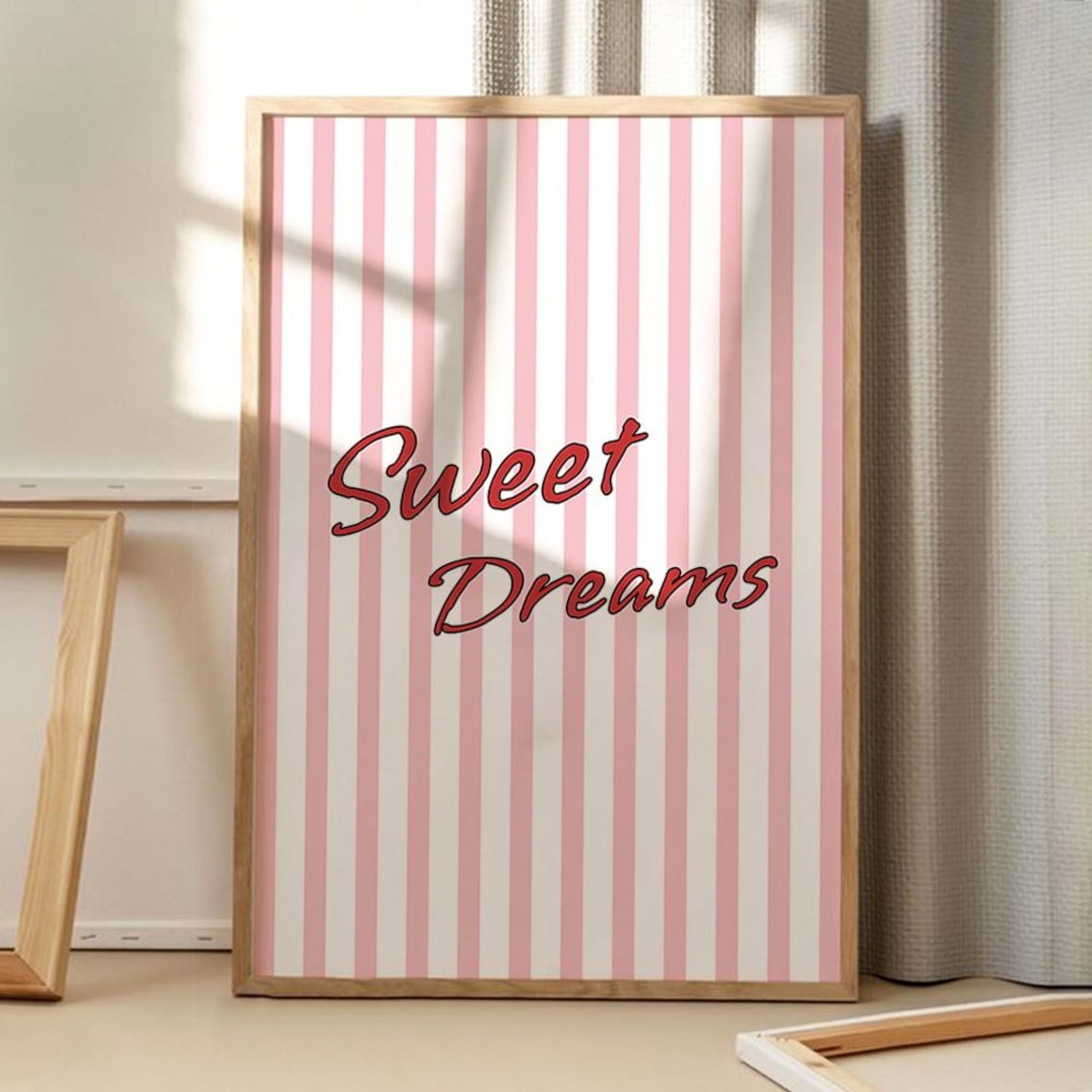 Sweet Dreams Quote Poster, Retro Apartment Decor