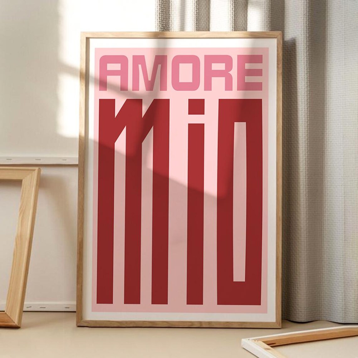 Amore Mio Bold Red Italian Typography Romantic Love Decor Poster