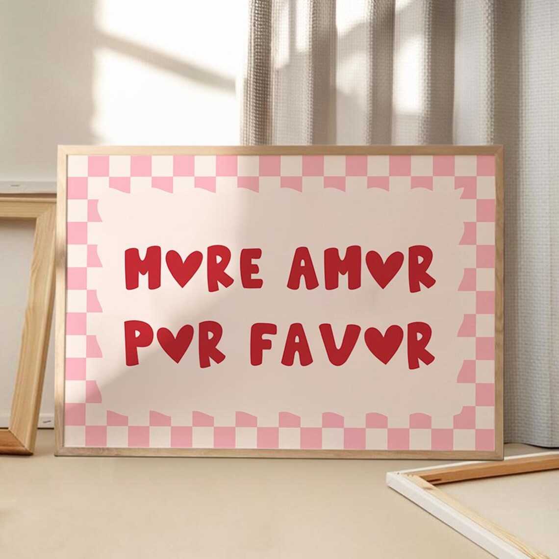 More Amor Por Favor Red Heart Romantic Typography Love Poster