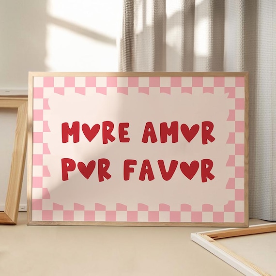 More Amor Por Favor Red Heart Romantic Typography Love Poster
