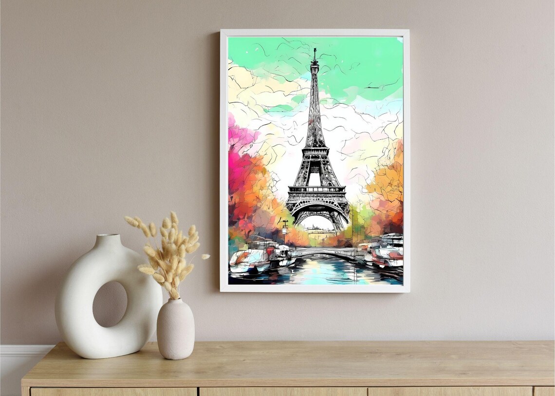 Eiffel Tower Abstract Art Print, Maximalist Style - Image 5