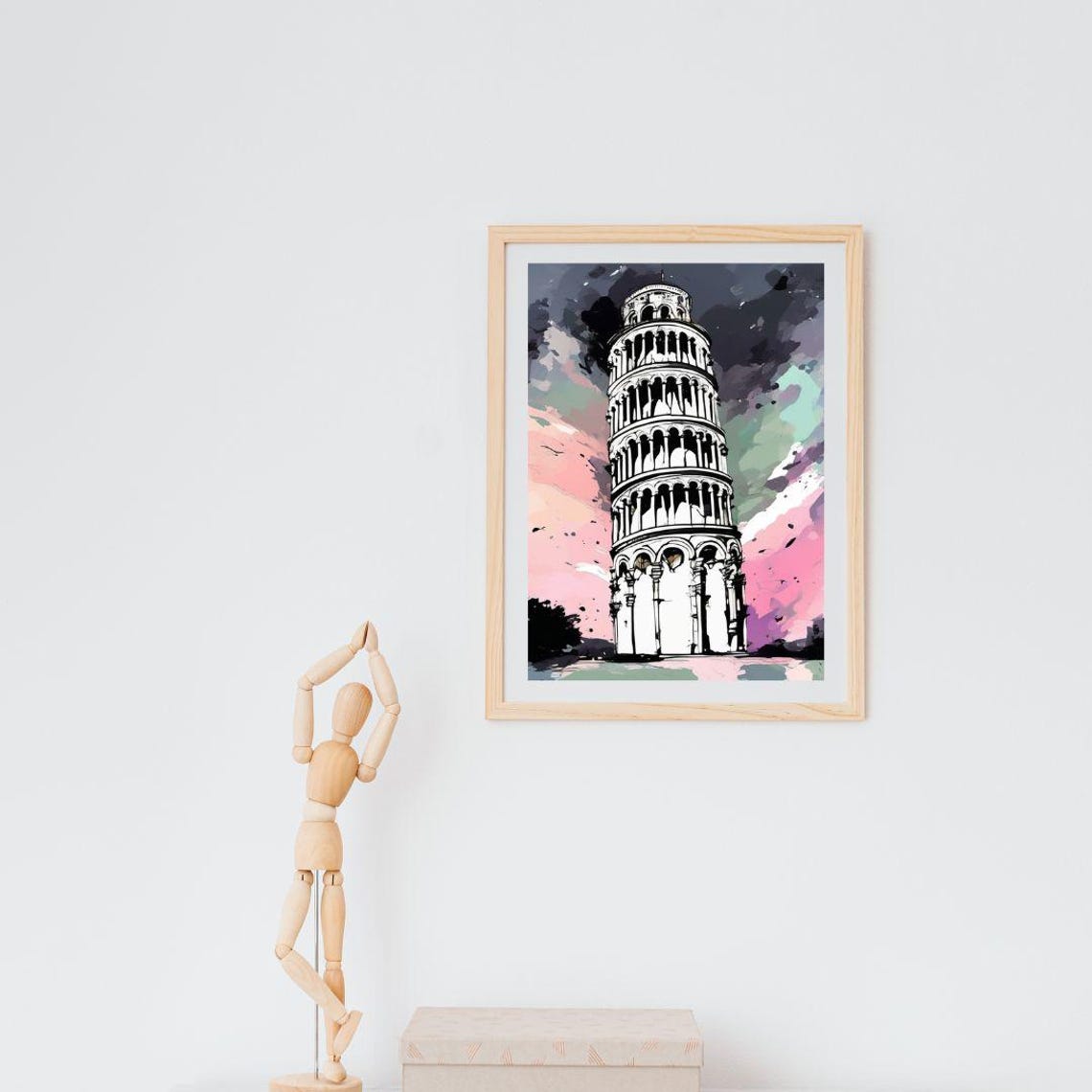 Tower Of Pisa Wall Art Abstract Wall Art Art Colourful Art Maximalist Minimalistic - Image 3