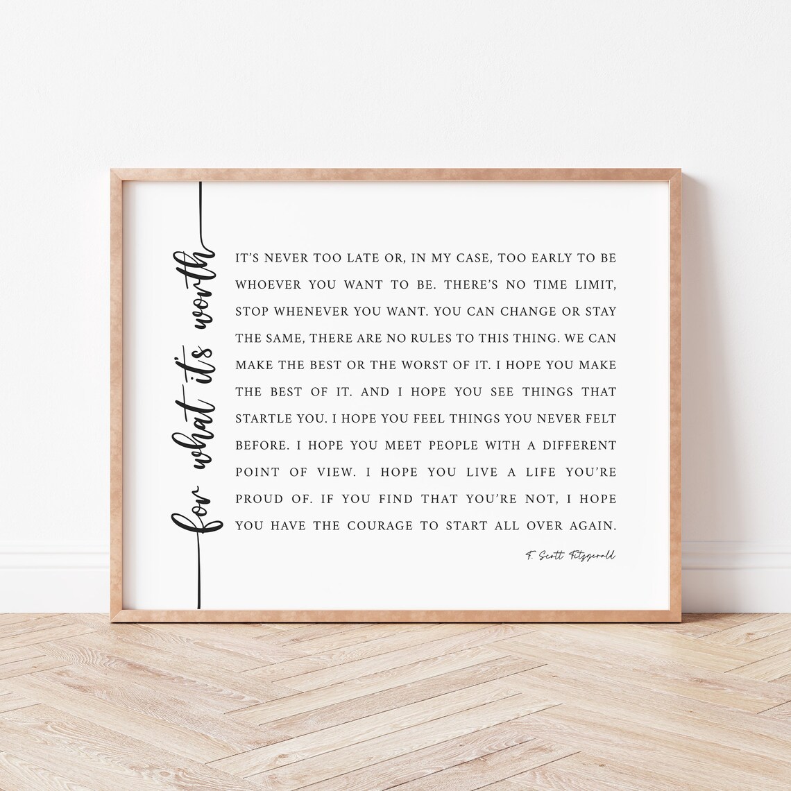 F. Scott Fitzgerald Quote Art Print, Book Quote Decor