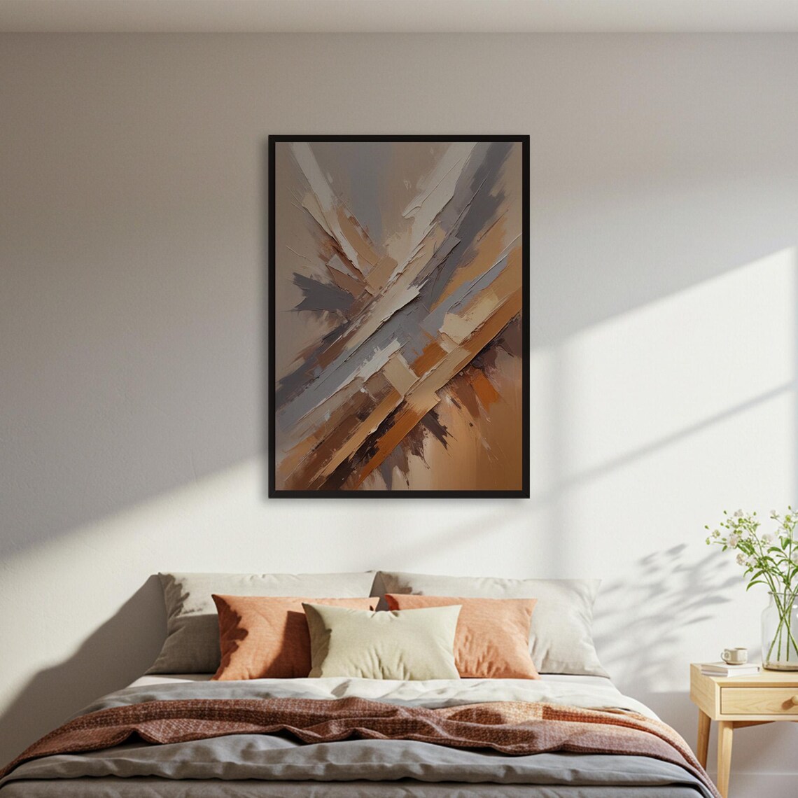 Neutral Earth Tone Textured Abstract Art Print