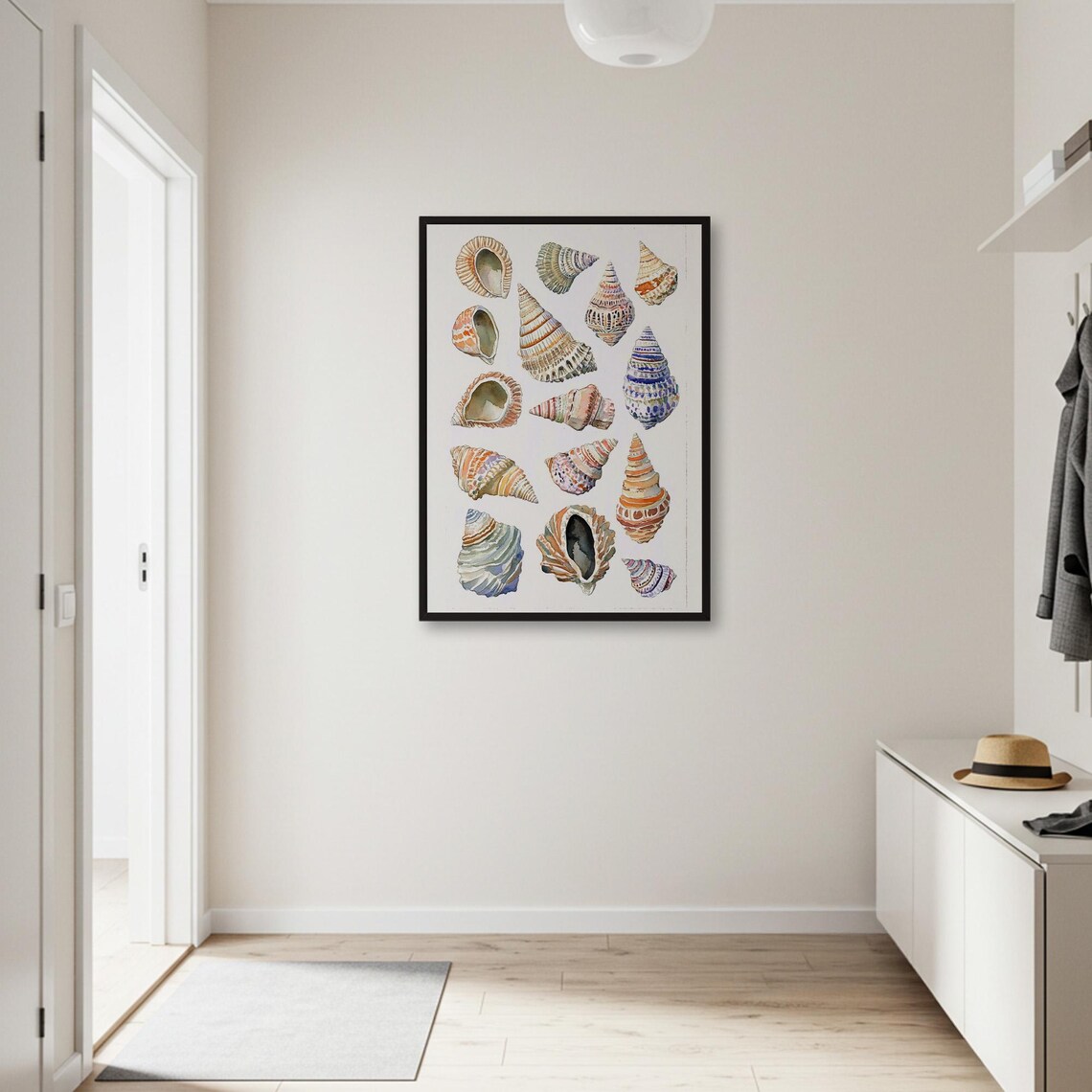 Watercolor Seashells, Coastal Beach Art Print - Image 3