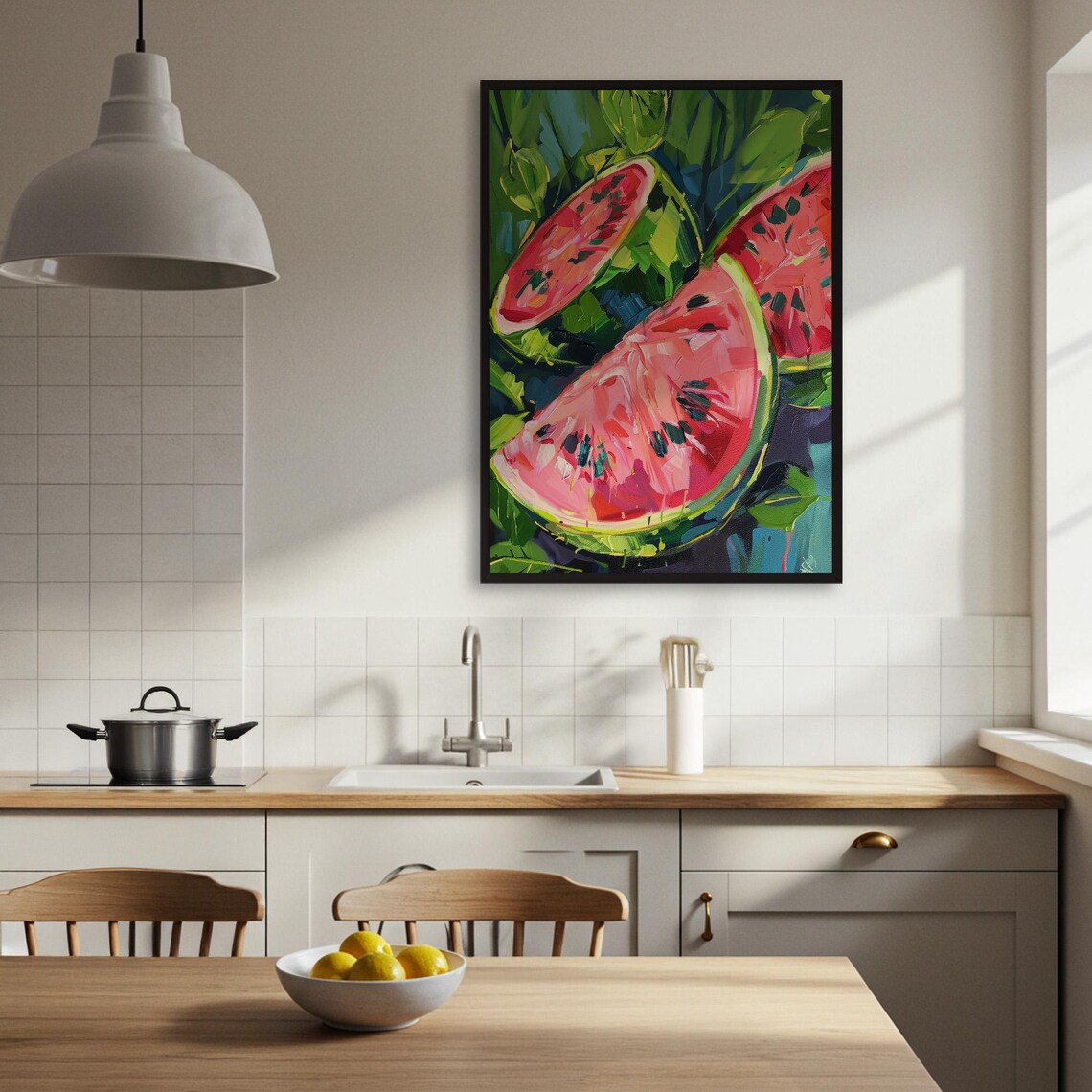 Watermelon Painting, Vibrant Kitchen Decor - Image 3