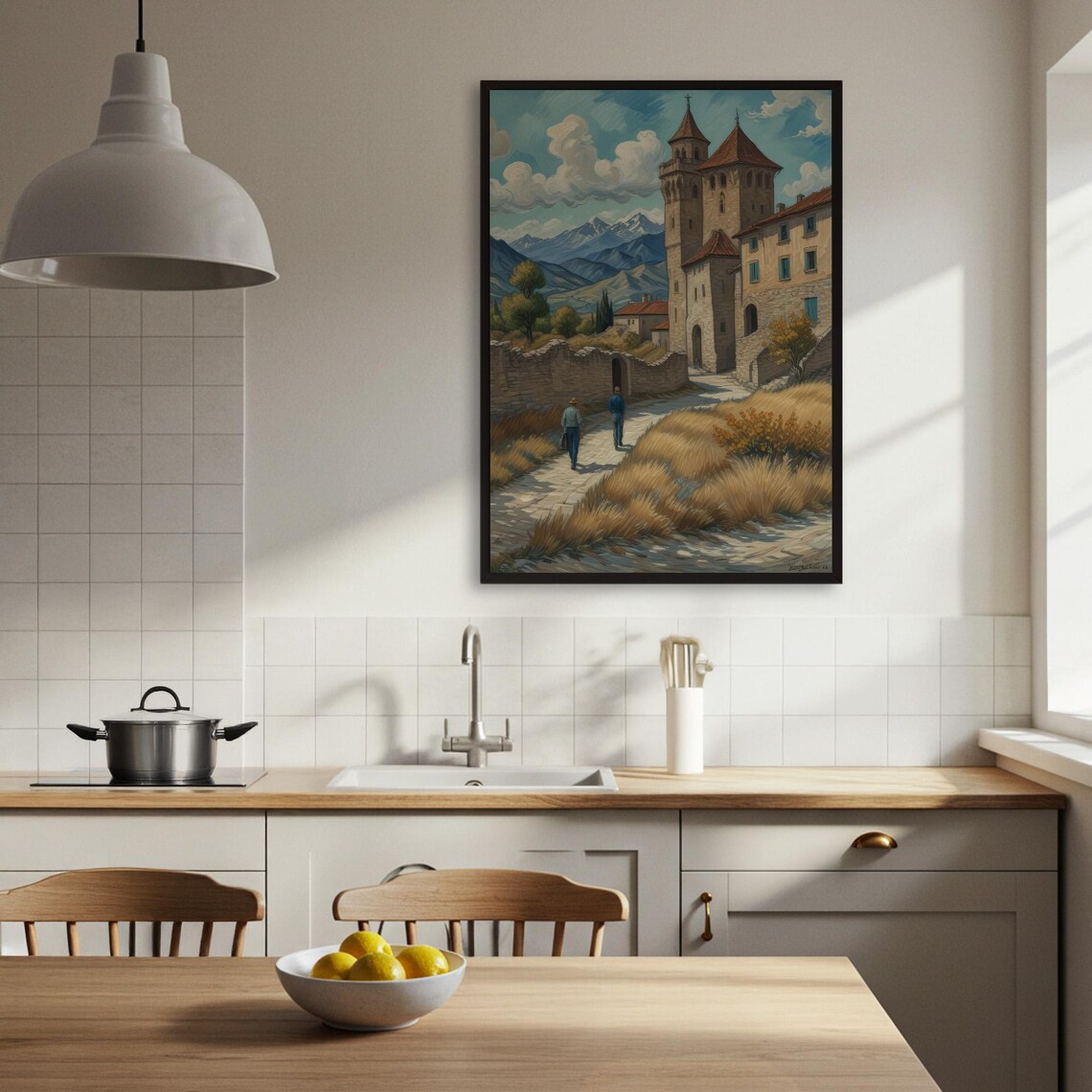Mountain Castle Travel Poster, Scenic Landscape - Image 3