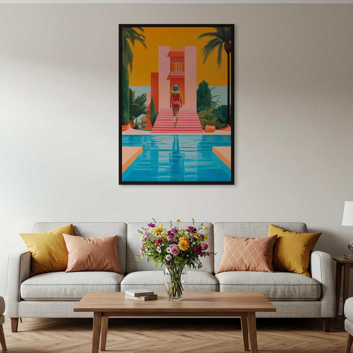 Woman At Pool, Retro Mid-Century Modern Decor - Image 4