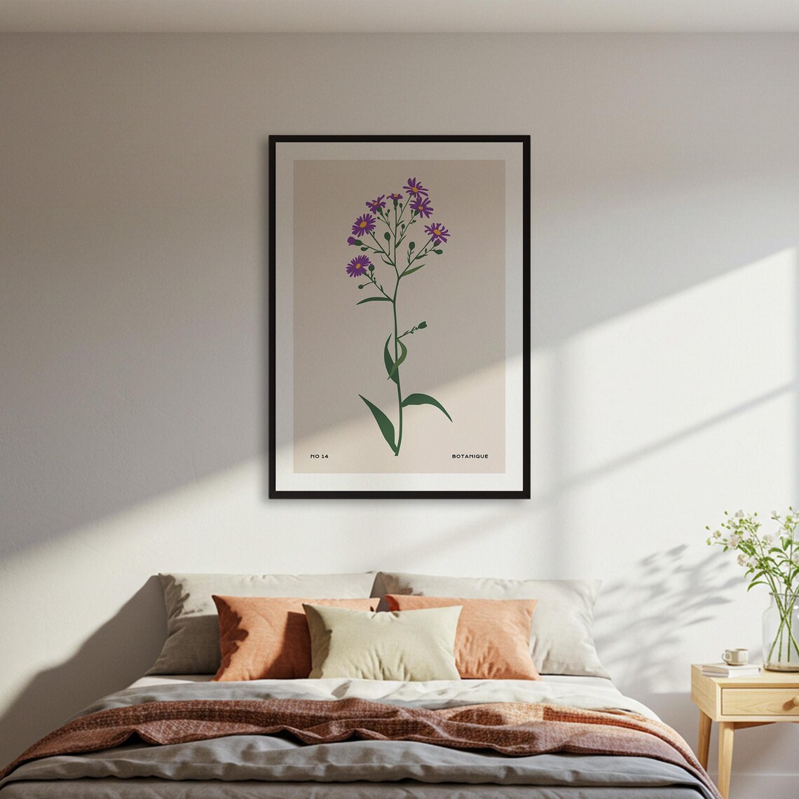 Botanique Purple Wildflower No 14 Botanical Minimalist Art Poster