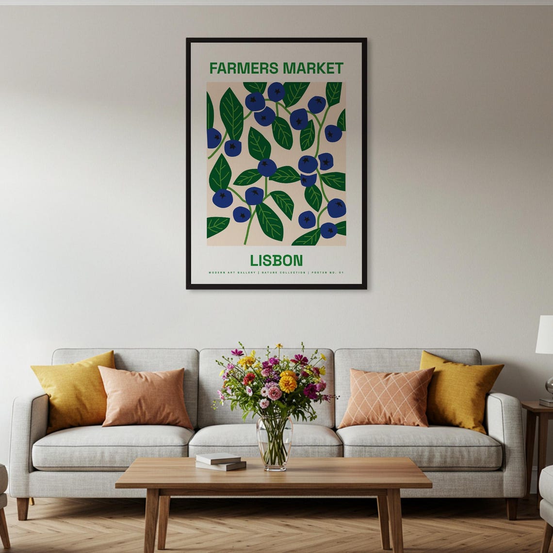 Farmers Market Lisbon Blueberry Botanical Nature Kitchen Art Poster - Image 2