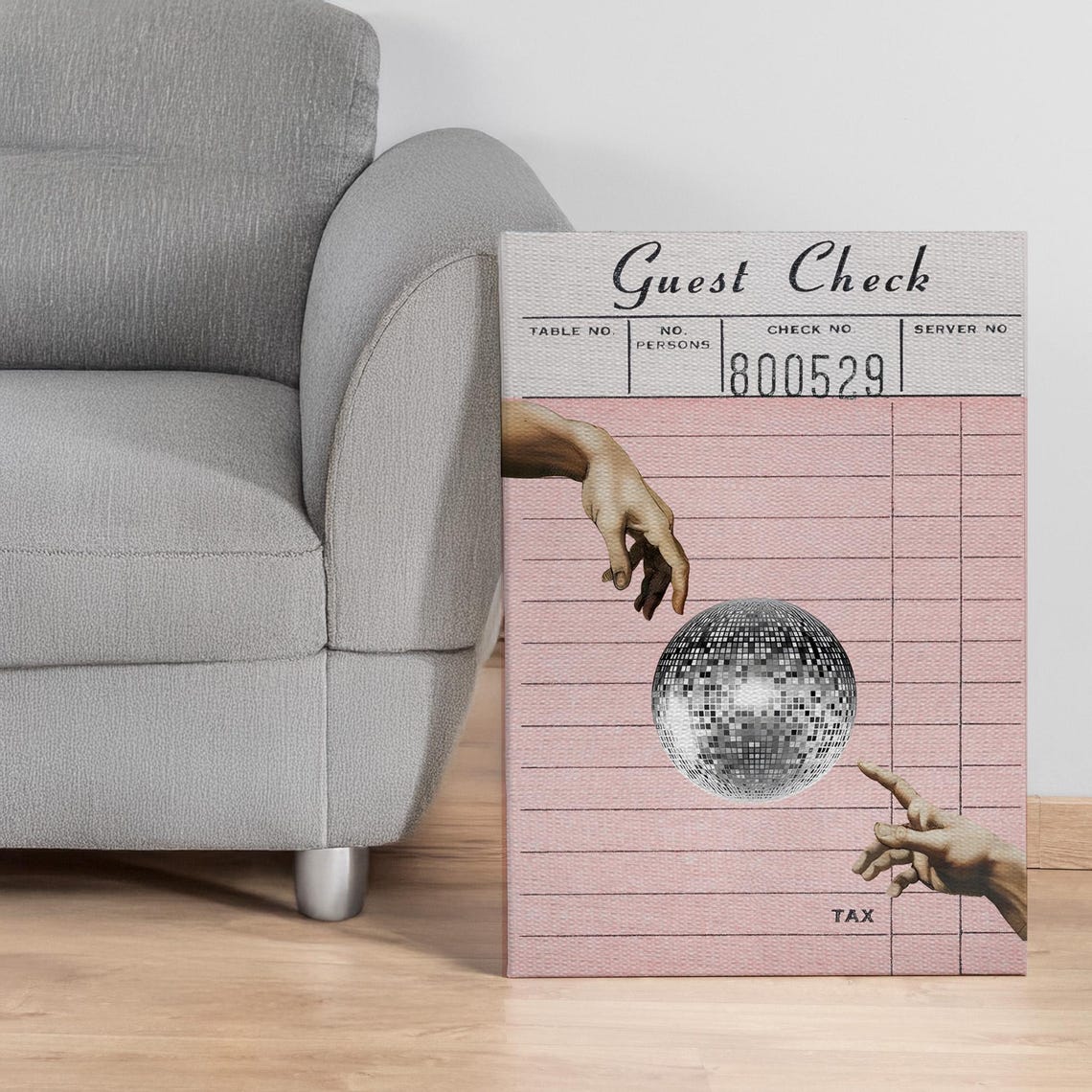 Guest Check Receipt Disco Ball Fun Pop Culture Collage Poster