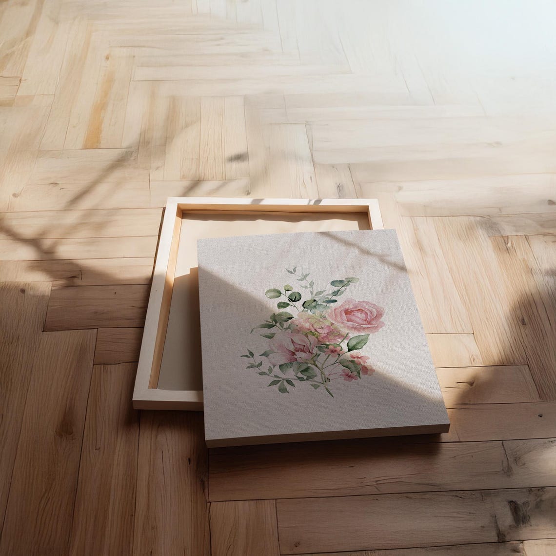 Soft Pastel Floral Bouquet Watercolor Roses Elegant Botanical Print - Image 2