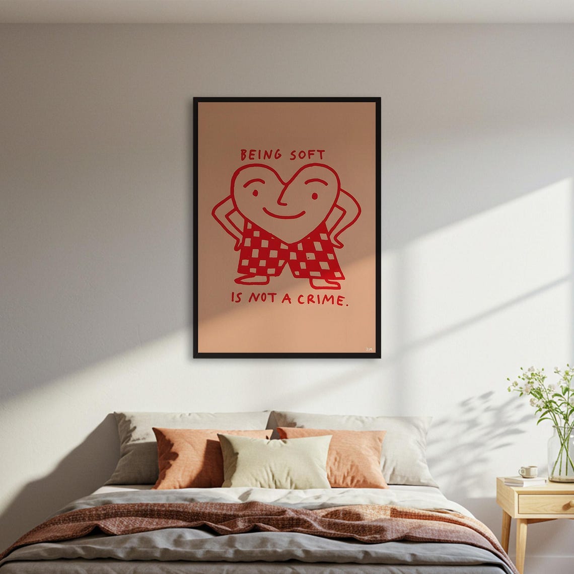 Being Soft Is Not A Crime Smiling Heart Character Quote Poster