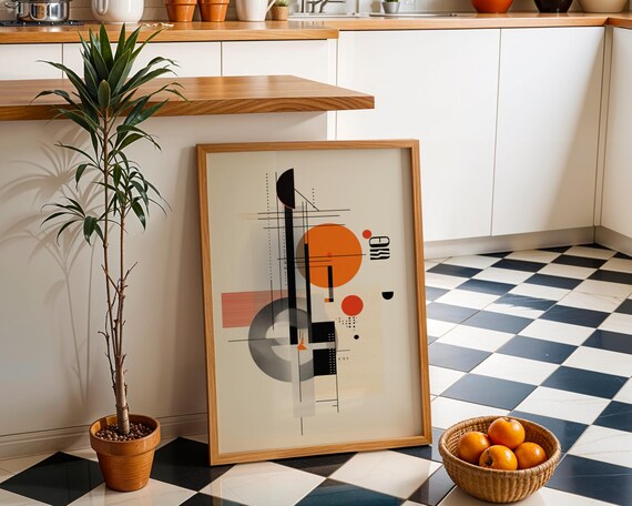 Playhaus Style Abstract Print Geometric Wall Art Modernist Poster Retro Design Midcentury Modern Home Dcor