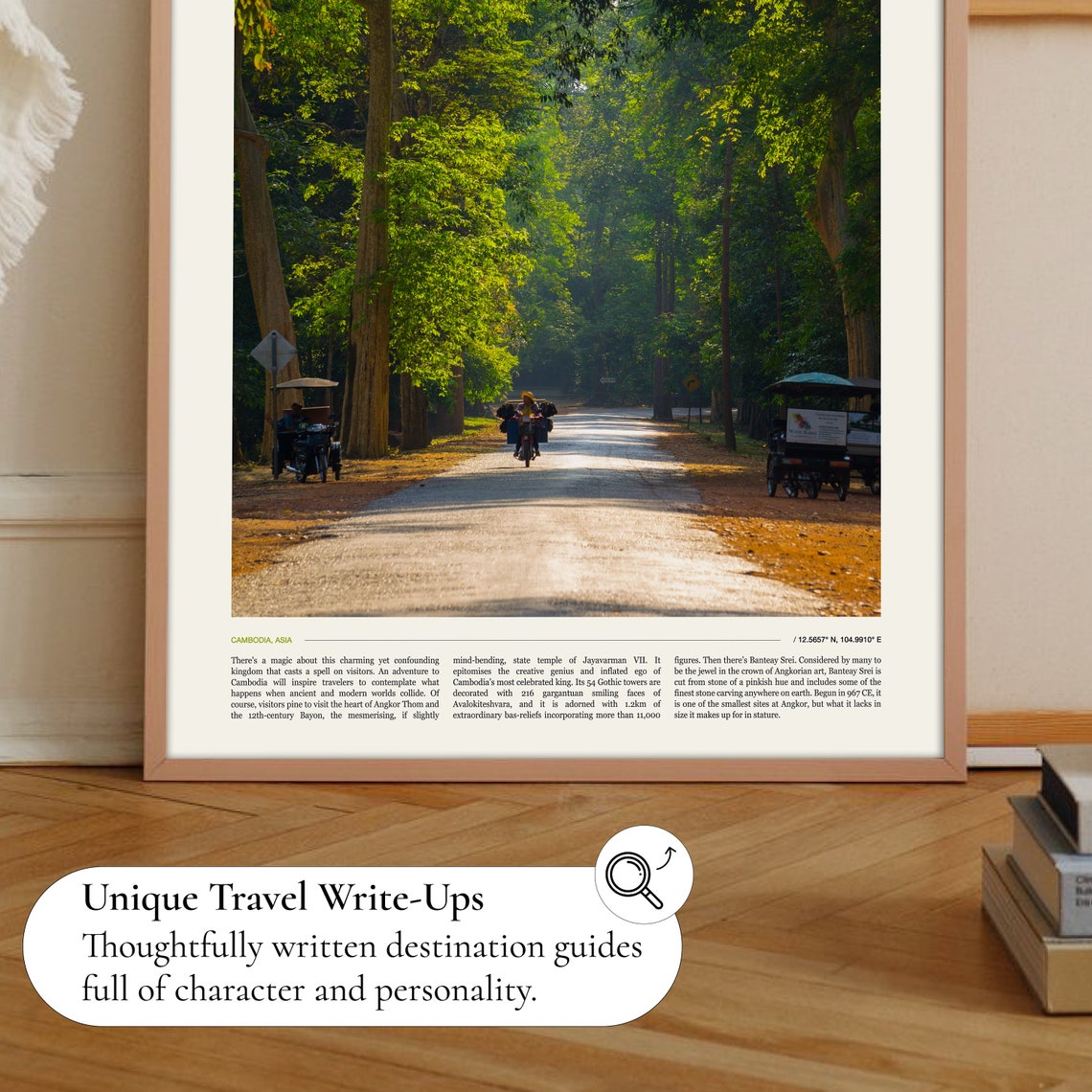 Cambodia Tree Lined Avenue Tuk Tuk Southeast Asia Travel Poster - Image 2