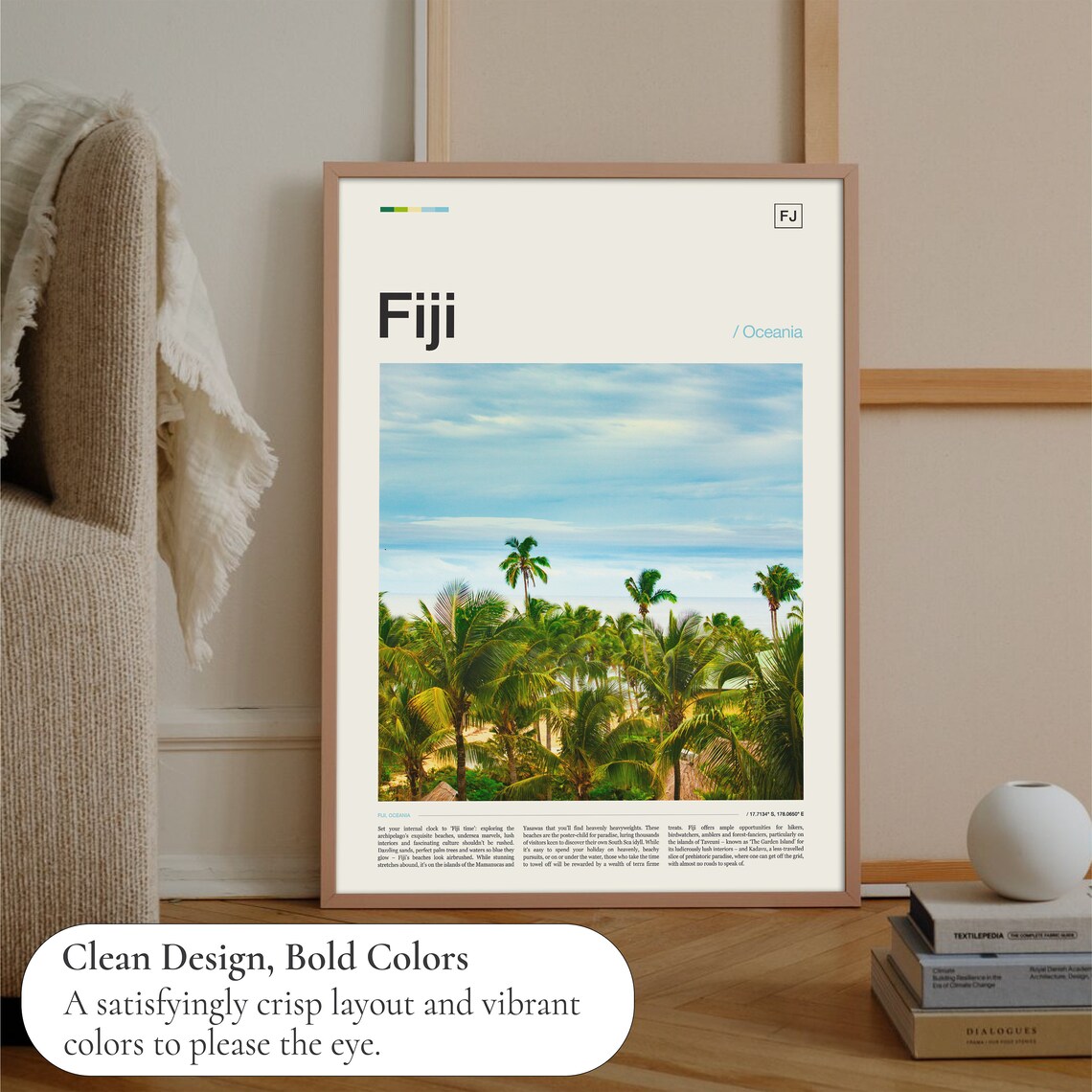 Fiji Travel Poster, Island Landscape Art Print - Image 3