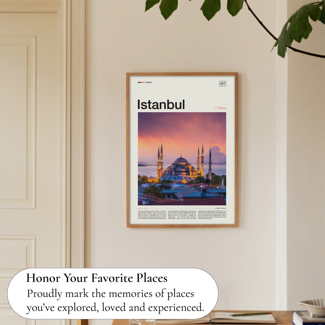 Istanbul Blue Mosque Sunset Over Turkey Minimal Travel Photo Poster - Image 5