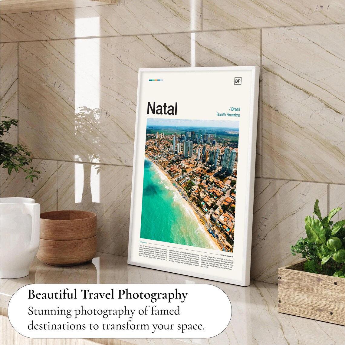 Natal Brazil South America Aerial Beach City View Travel Poster - Image 4