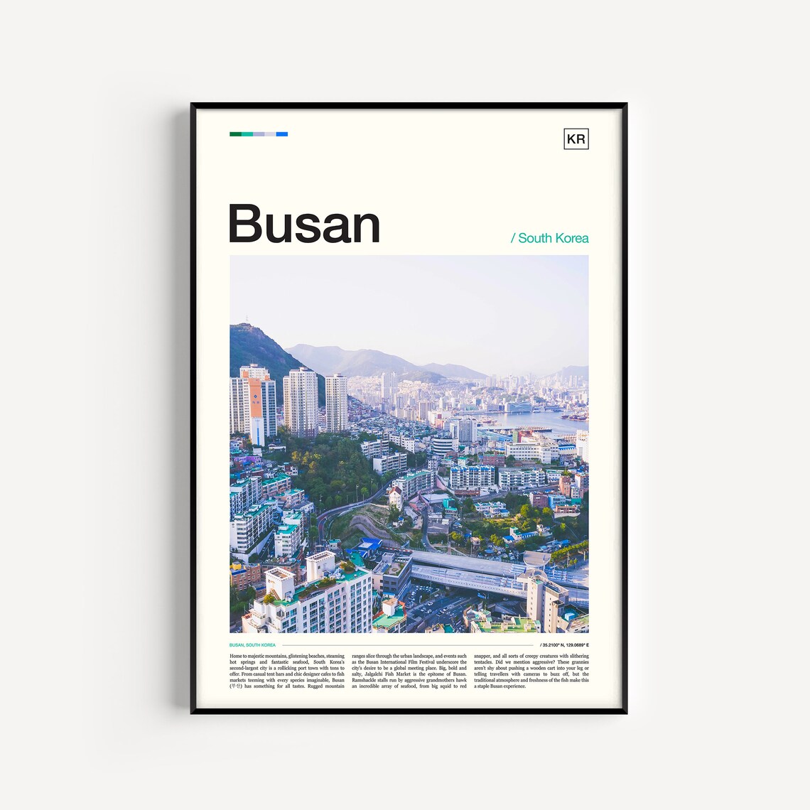 Busan Travel Poster, South Korea Wall Art