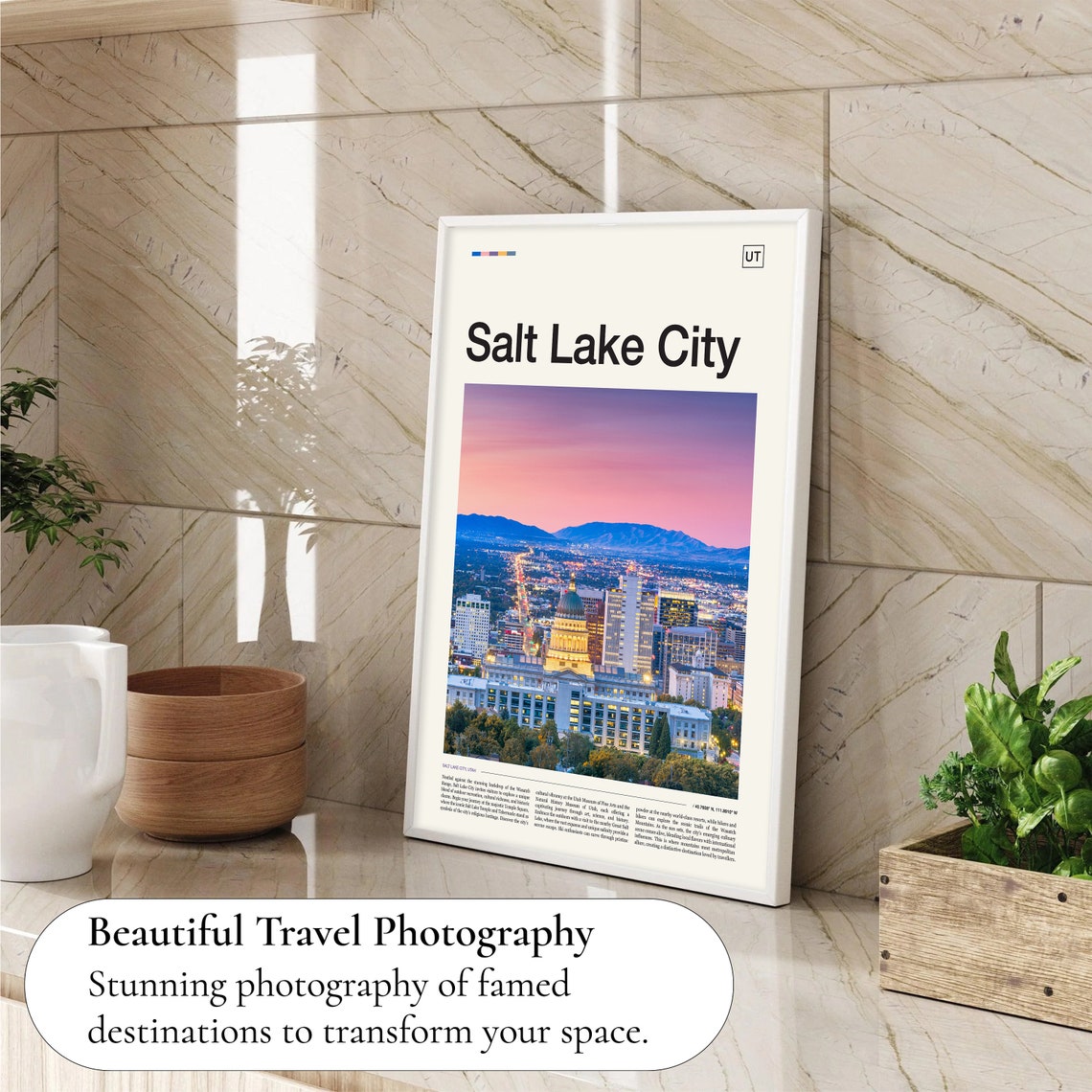 Salt Lake City Utah Salt Lake City Skyline Utah Print Utah Poster Utah Art Salt Lake City Art Salt Lake City Print Salt Lake City Gift - Image 4