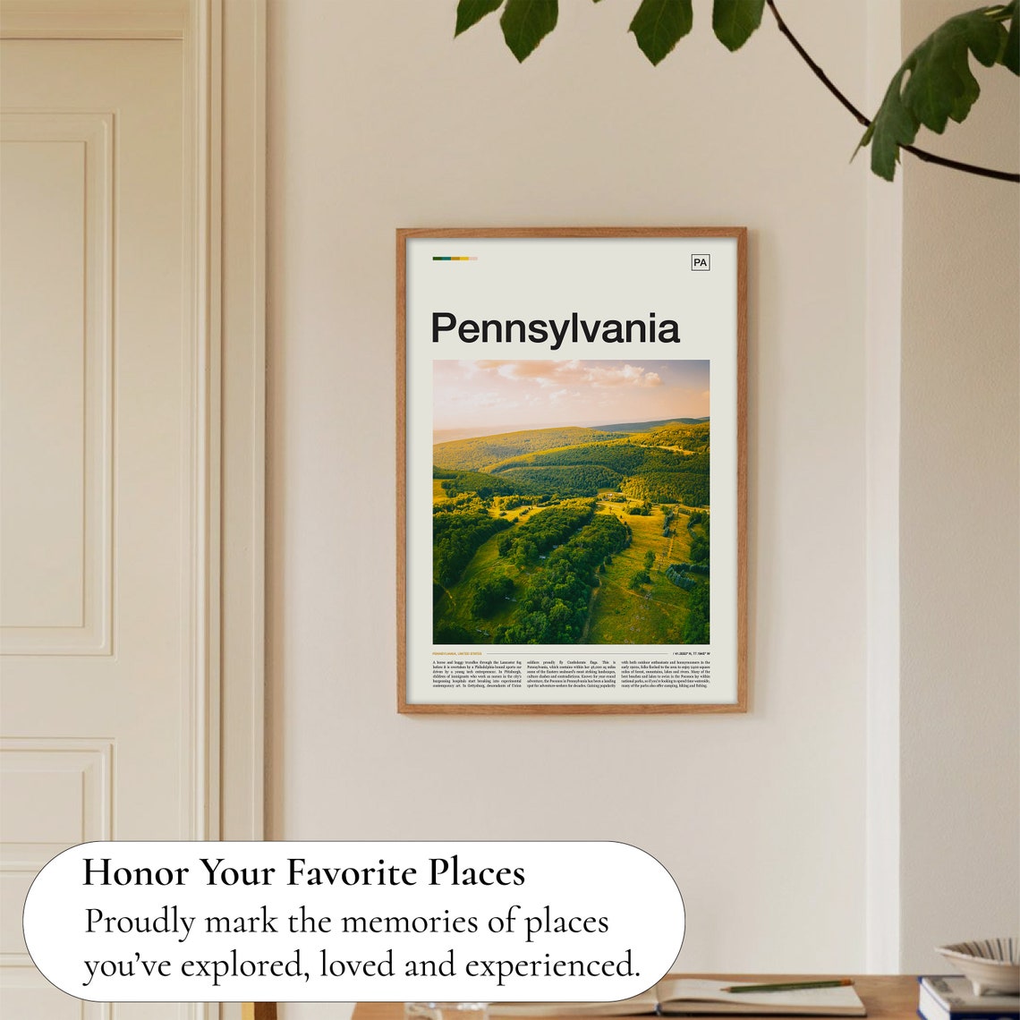 Pennsylvania Rolling Green Hills Landscape Editorial Travel Poster - Image 5