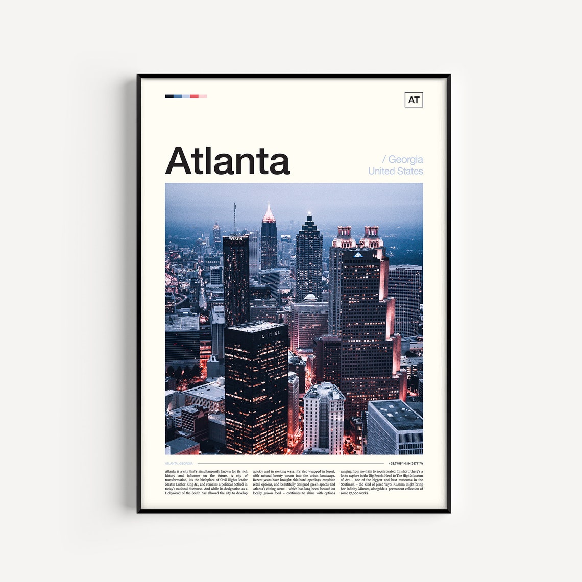 Atlanta Print Atlanta Poster Atlanta Art Atlanta Skyline Atlanta Georgia Atlanta Gift Atlanta Wall Art Atlanta Ga Atlanta Art Print