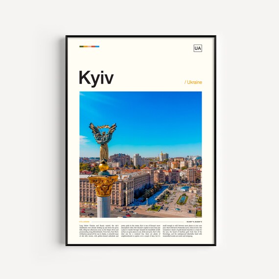 Kyiv Independence Monument Maidan Square Ukraine Travel Poster