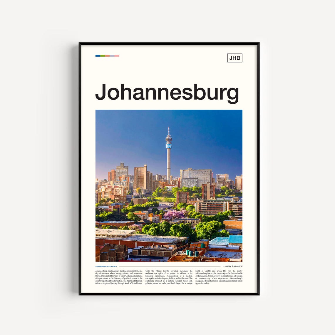 Johannesburg Print Johannesburg Poster Johannesburg Wall Art Johannesburg Art Print Johannesburg Photo Johannesburg Photography