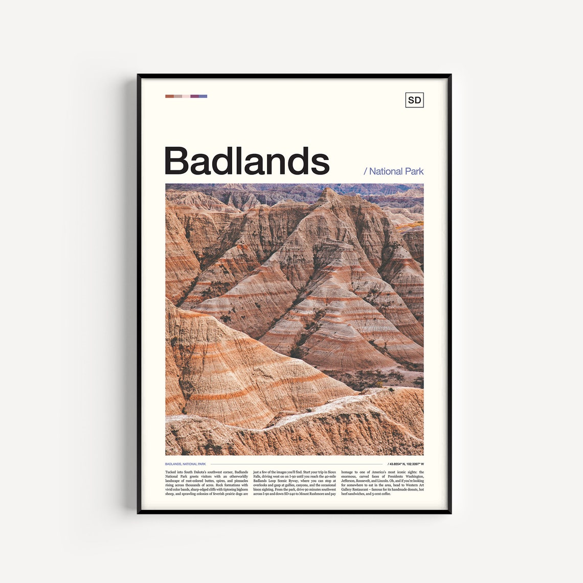 Badlands National Park Print Badlands Print Badlands Poster Badlands Wall Art Badlands Art Print Badlands Photo Badlands Travel