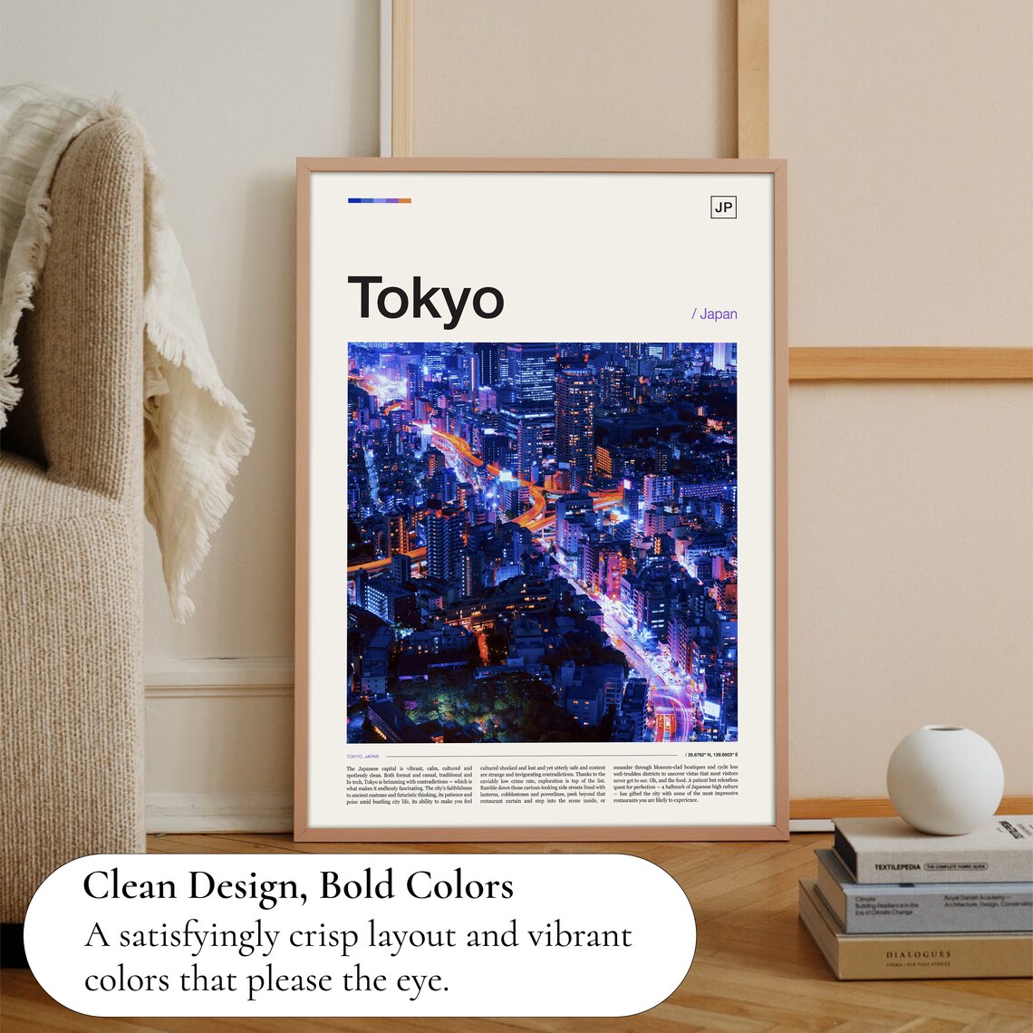 Tokyo Skyline Travel Poster, Japan Wall Art - Image 3