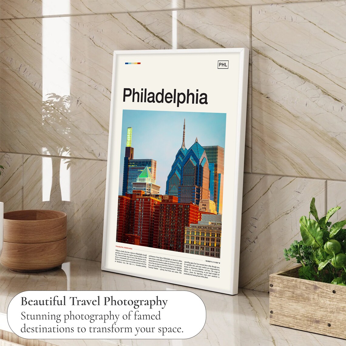 Philadelphia Skyline Travel Poster, Philly Wall Art - Image 4