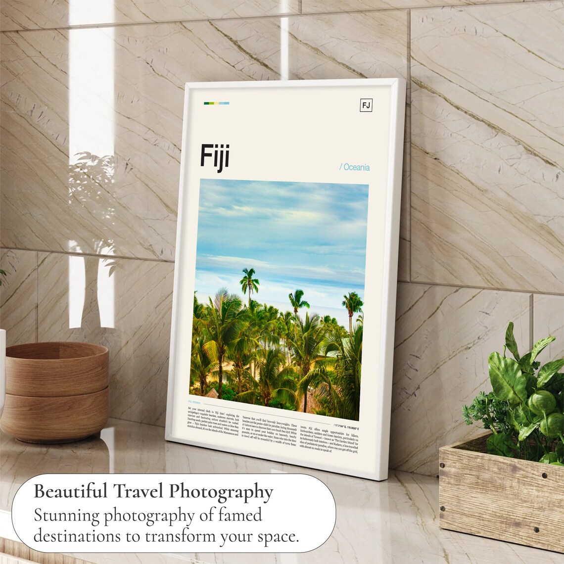 Fiji Travel Poster, Island Landscape Art Print - Image 4