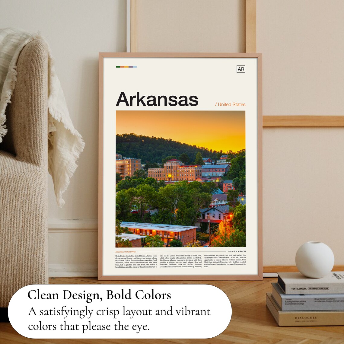 Arkansas Sunset Small Town Golden Sky Scenic Photography Poster - Image 3