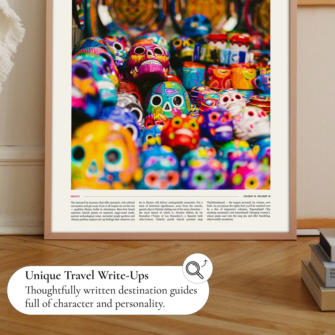 Mexico Colorful Dia de los Muertos Sugar Skulls Market Culture Poster - Image 2