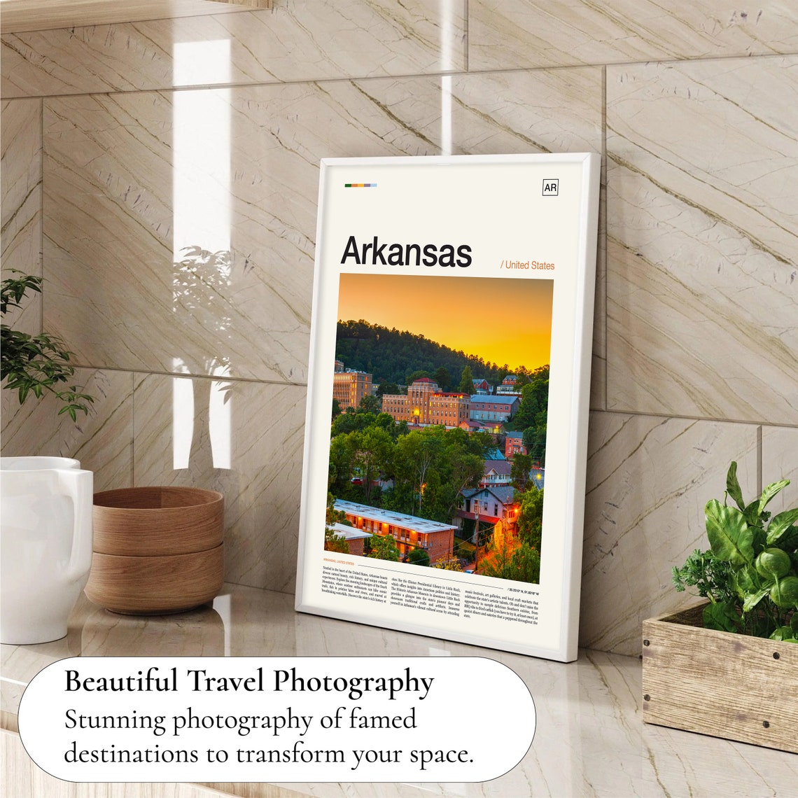 Arkansas Art Arkansas Travel Arkansas Gift Arkansas Print Arkansas Poster Usa Poster Travel Print Arkansas Wall Art Arkansas Decor - Image 4