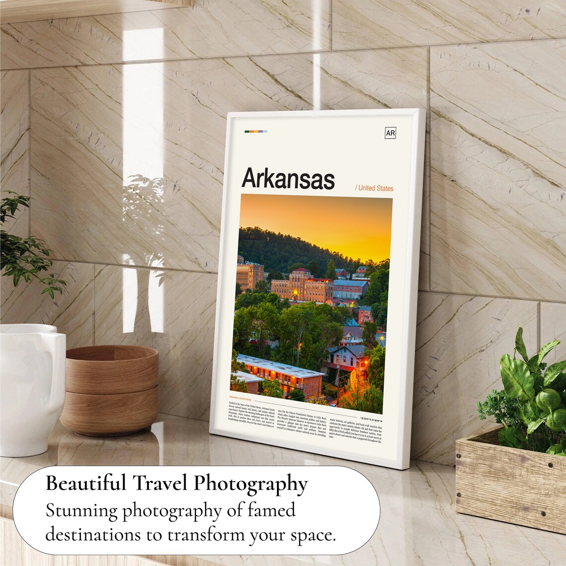 Arkansas Sunset Small Town Golden Sky Scenic Photography Poster - Image 4